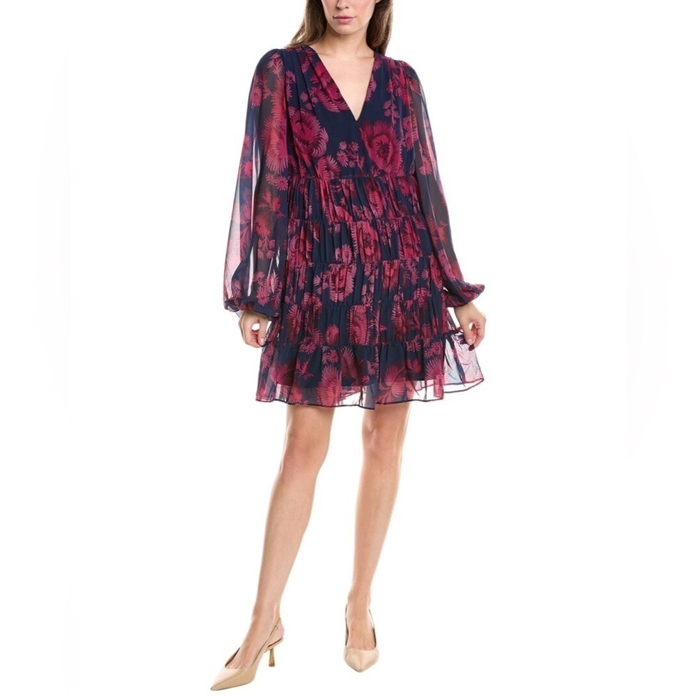 Ted Baker London Floral Chiffon Swing Dress US 6